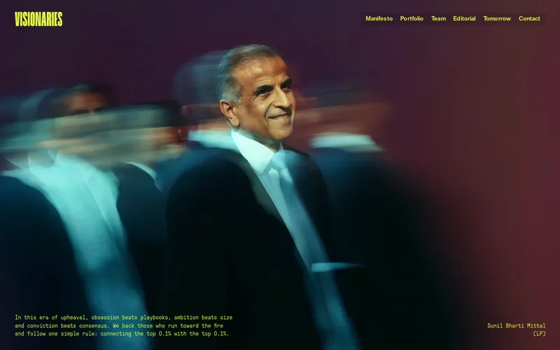 Website snapshot for Visionaries VC