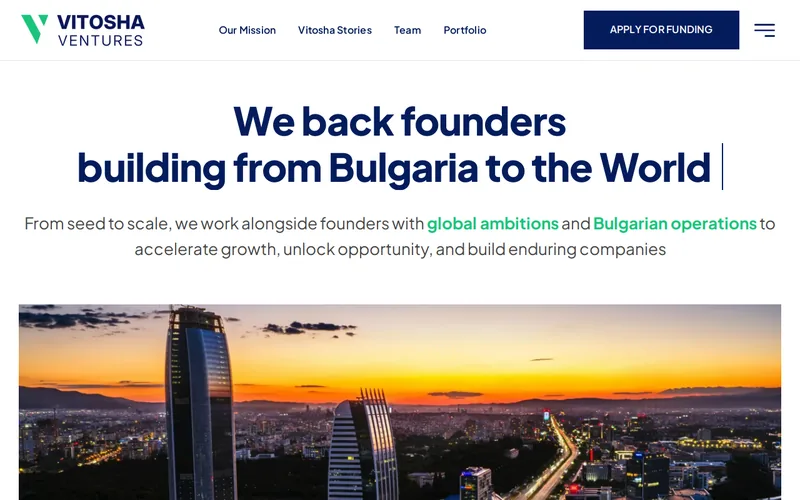 Website snapshot for Vitosha Ventures